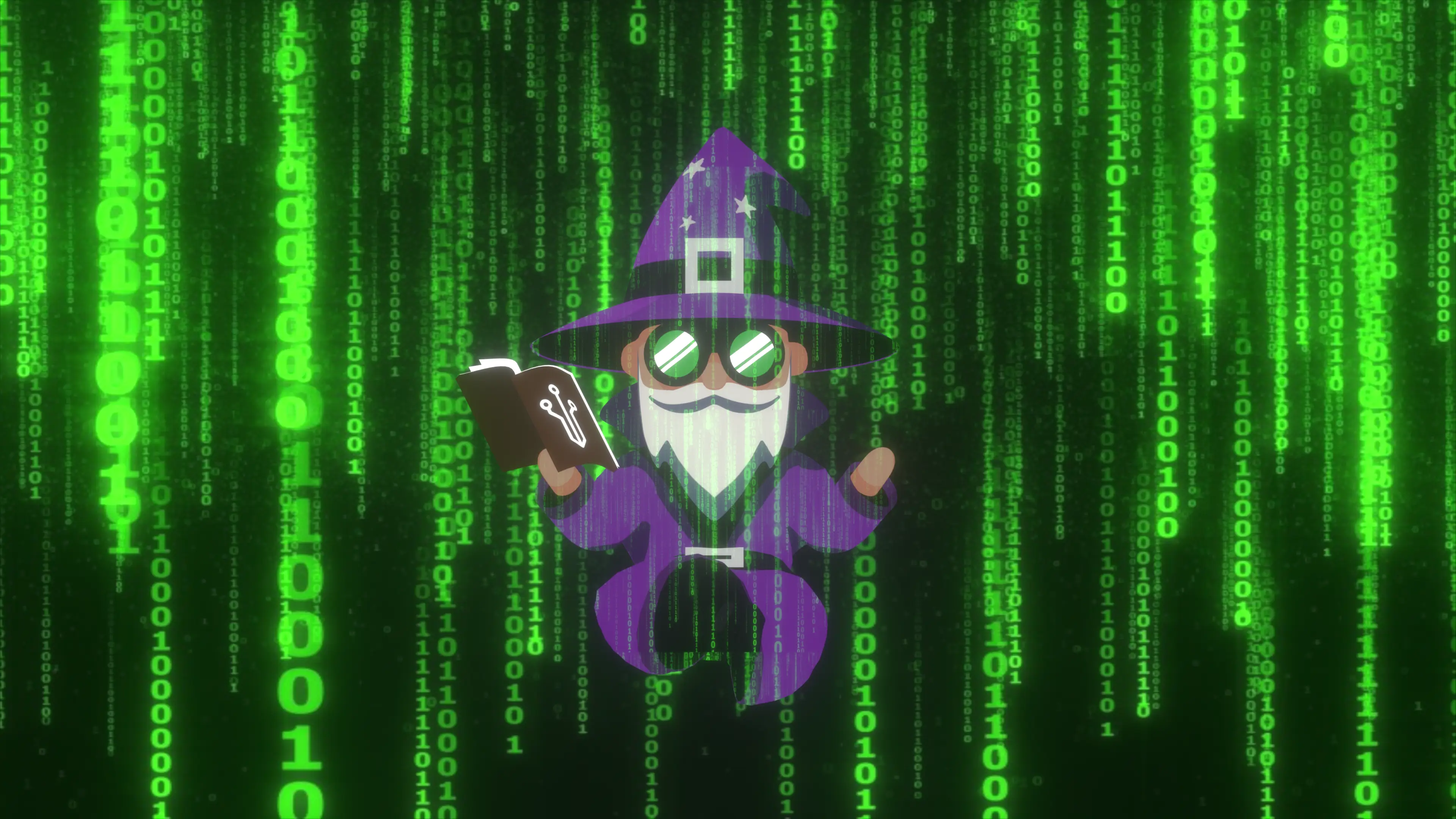 Mago flutuando na matrix