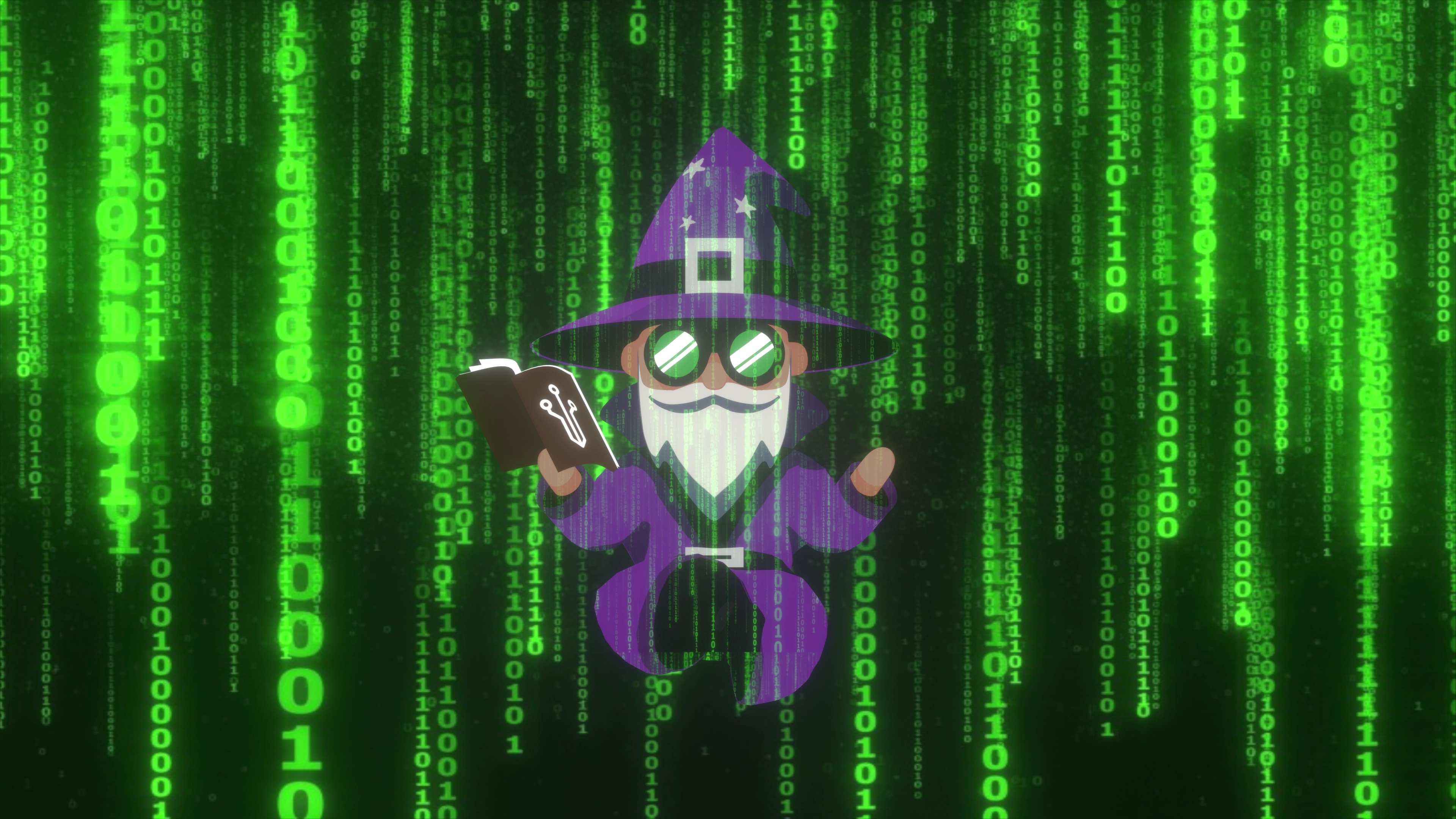 Mago flutuando na matrix